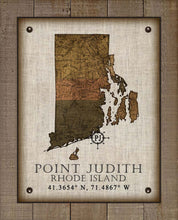 Load image into Gallery viewer, Point Judith Rhode Island Vintage Design - On 100% Natural Linen

