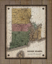 Load image into Gallery viewer, 1800s Rhode Island Map - On 100% Natural Linen

