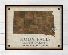Load image into Gallery viewer, Sioux Falls South Dakota Vintage Design - On 100% Natural Linen
