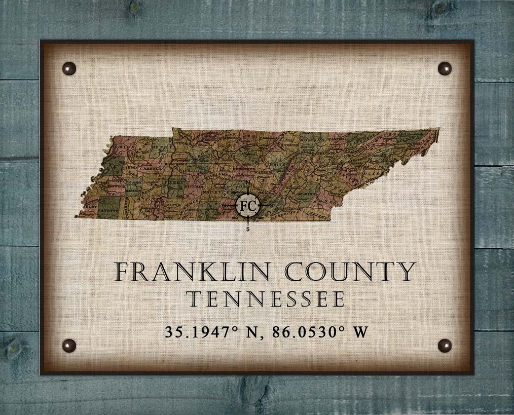 Franklin Tennessee Vintage Design - On 100% Natural Linen