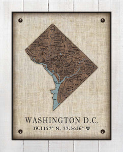 Washington DC Vintage Design - On 100% Natural Linen