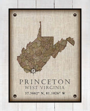 Load image into Gallery viewer, Princeton West Virginia Vintage Design - On 100% Natural Linen
