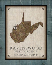 Load image into Gallery viewer, Ravenswood West Virginia Vintage Design - On 100% Natural Linen
