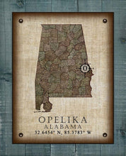 Load image into Gallery viewer, Opelika Alabama Vintage Design - On 100% Natural Linen
