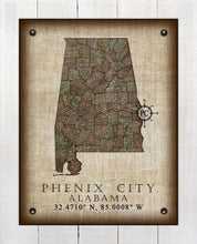 Load image into Gallery viewer, Phenix City Alabama Vintage Design - On 100% Natural Linen
