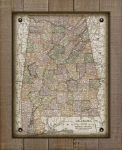 Load image into Gallery viewer, 1800s Vintage Alabama Map - On 100% Natural Linen
