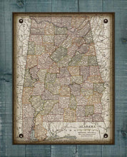 Load image into Gallery viewer, 1800s Vintage Alabama Map - On 100% Natural Linen
