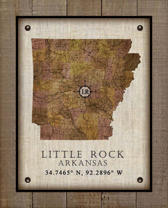 Little Rock Arkansas Vintage Design - On 100% Natural Linen