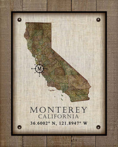 Monterey Vintage Design - On 100% Natural Linen