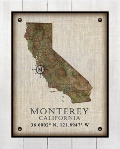 Monterey Vintage Design - On 100% Natural Linen
