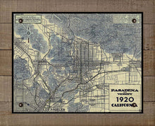 Load image into Gallery viewer, Vintage Pasadena California Map - Board Mounted Canvas Print
