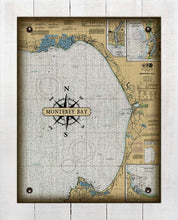 Load image into Gallery viewer, Monterey Bay Nautical Chart - On 100% Natural Linen
