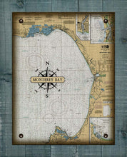 Load image into Gallery viewer, Monterey Bay Nautical Chart - On 100% Natural Linen
