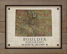 Load image into Gallery viewer, Boulder Colorado Vintage Design - On 100% Natural Linen
