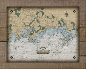 Branford CT. Nautical Chart - Board Mounted Canvas Print