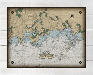 Branford CT. Nautical Chart - Board Mounted Canvas Print