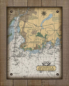 East Haven CT Nautical Chart On 100% Natural Linen