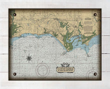 Load image into Gallery viewer, Madison &amp; Clinton CT Nautical Chart Board Mounted Canvas Print
