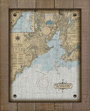 Load image into Gallery viewer, New Haven CT  Nautical Chart -  On 100% Natural Linen
