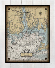 Load image into Gallery viewer, New Londin CT  Nautical Chart -  On 100% Natural Linen
