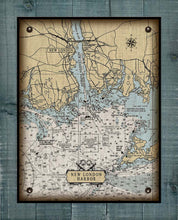 Load image into Gallery viewer, New Londin CT  Nautical Chart -  On 100% Natural Linen
