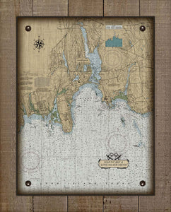 Niantic  CT  Nautical Chart -  Board Mounted Canvas Print