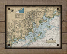 Load image into Gallery viewer, Norwalk  CT  Nautical Chart -  On 100% Natural Linen
