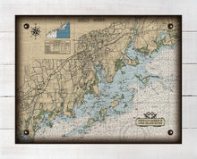 Load image into Gallery viewer, Norwalk  CT  Nautical Chart -  On 100% Natural Linen
