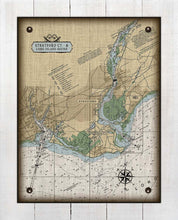 Load image into Gallery viewer, Stratford CT  Nautical Chart -  On 100% Natural Linen
