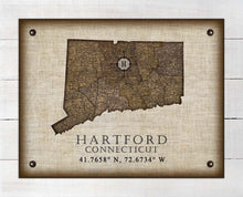 Load image into Gallery viewer, Hartford Connecticut Vintage Design On 100% Natural Linen
