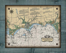 Load image into Gallery viewer, Westbrook CT  Nautical Chart -  On 100% Natural Linen
