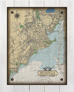 Westhaven CT  Nautical Chart -  On 100% Natural Linen