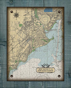 Westhaven CT  Nautical Chart -  On 100% Natural Linen