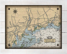 Load image into Gallery viewer, Westport  CT  Nautical Chart -  On 100% Natural Linen
