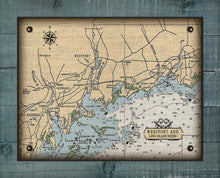 Load image into Gallery viewer, Westport  CT  Nautical Chart -  On 100% Natural Linen
