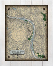 Load image into Gallery viewer, Ct. River (Middletown &amp; East Hampton) Nautical Chart -  On 100% Natural Linen
