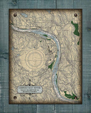 Load image into Gallery viewer, Ct. River (Middletown &amp; East Hampton) Nautical Chart -  On 100% Natural Linen
