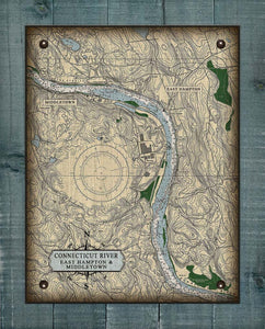 Ct. River (Middletown & East Hampton) Nautical Chart -  Board Mounted Canvas Print