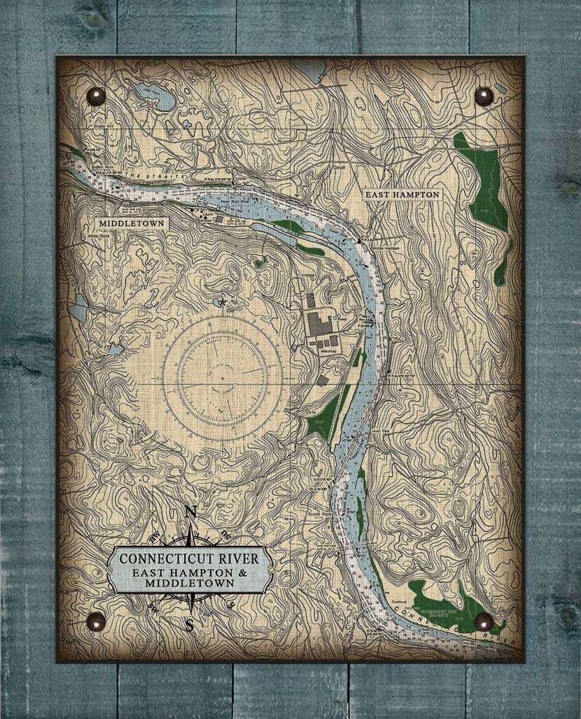 Ct. River (Middletown & East Hampton) Nautical Chart -  Board Mounted Canvas Print