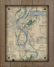 Load image into Gallery viewer, Ct. River (Hartford, E.Hartford, Wethersfield &amp; Glastonbury) Nautical Chart -  On 100% Natural Linen
