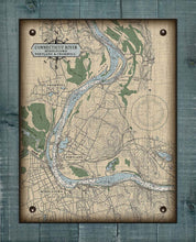 Load image into Gallery viewer, Ct. River (Cromwell, Middletown &amp; Portland) Nautical Chart -  On 100% Natural Linen
