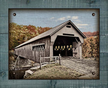 Load image into Gallery viewer, Covered Bridge - On 100% Natural Linen
