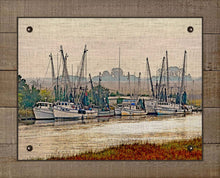 Load image into Gallery viewer, Shrimp Boat Fleet 1 - On 100% Natural Linen

