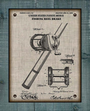 Load image into Gallery viewer, Fishing Reel Patent - On 100% Natural Linen

