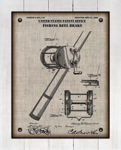 Fishing Reel Patent - On 100% Natural Linen