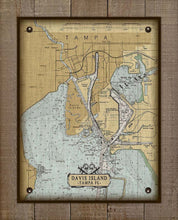 Load image into Gallery viewer, Davis Island Nautical Chart On 100% Natural Linen
