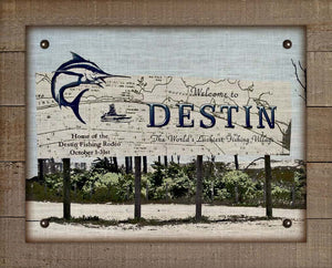 Destin Welcome Sign (2) On 100% Linen
