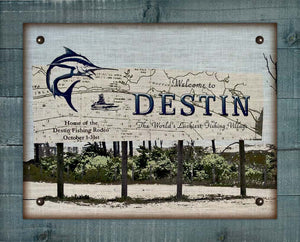 Destin Welcome Sign (2) On 100% Linen