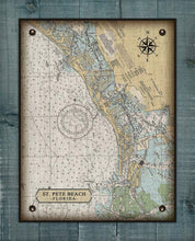 Load image into Gallery viewer, St Pete Beach Nautical Chart On 100% Linen
