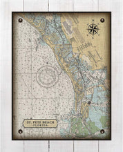 Load image into Gallery viewer, St Pete Beach Nautical Chart On 100% Linen
